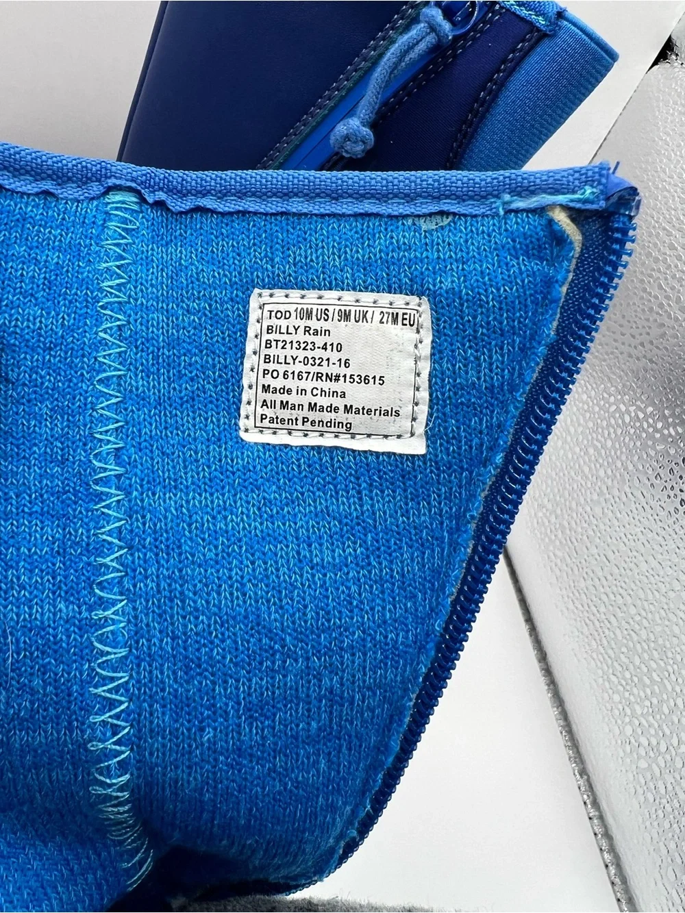 Billy Kids Blue Waterproof Zip sides  Rain Boots